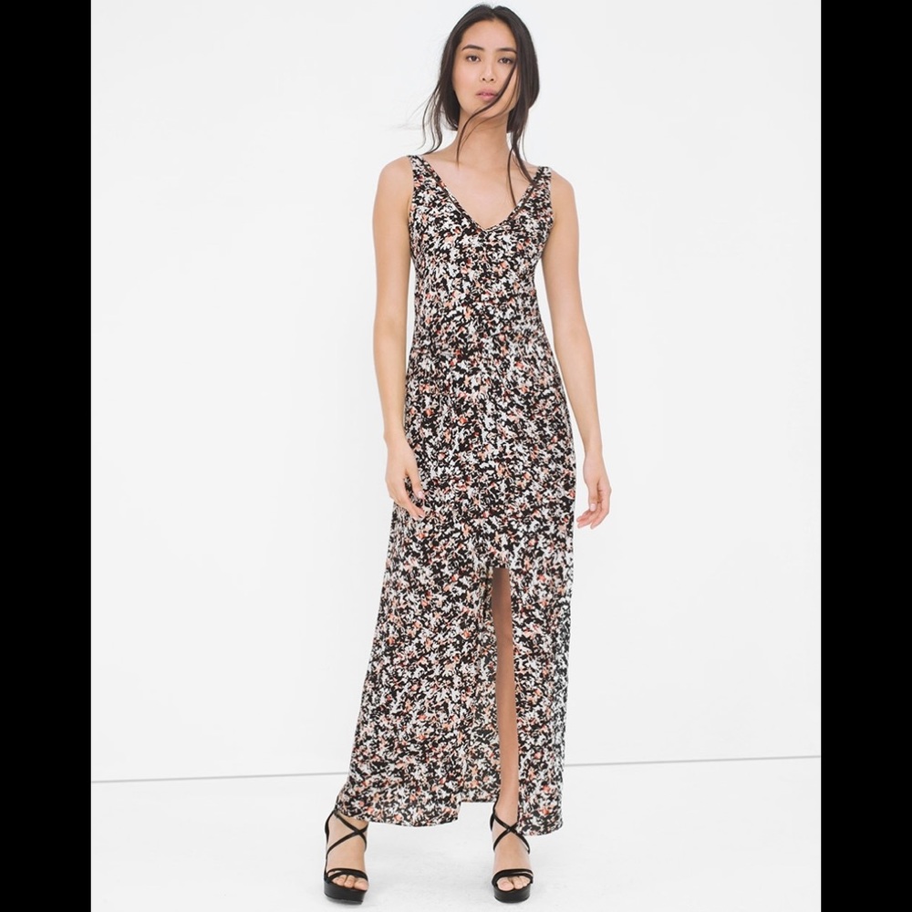 WHBM- FLORAL MAXI WITH MINI DRESS UNDERNEATH